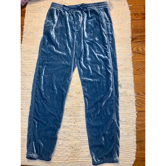 NWT GAP BLUE RAYON VELVET SWEATPANTS JEANS JOGGERS LOUNGEWEAR - Picture 4 of 8
